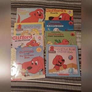 Scholastic Clifford Books Set - Red, Blue, Yellow Covers